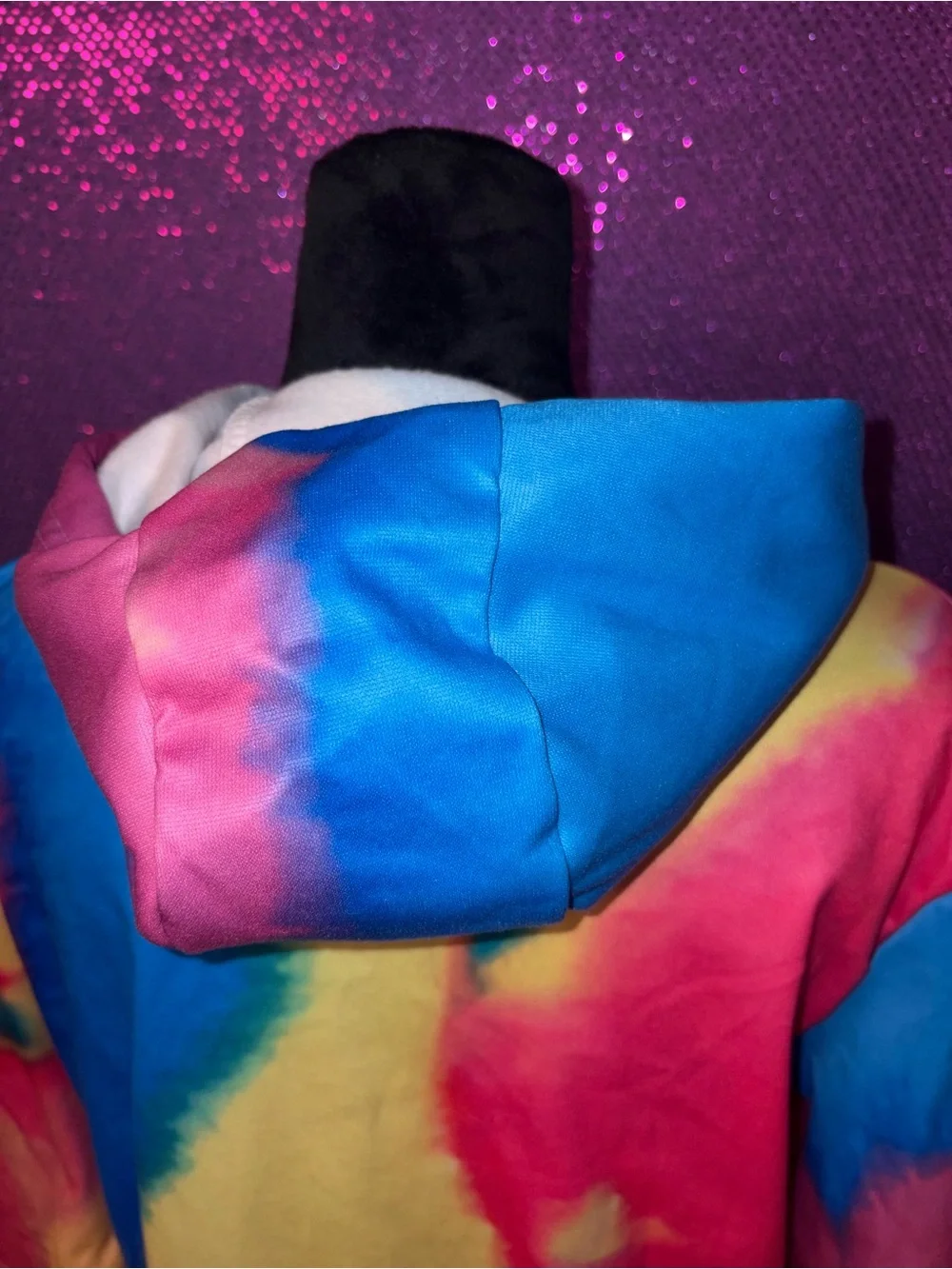 🆕💜 I Am Kenough Tie Dye Hoodie Pink Blue Yellow Pullover Kangaroo Pocket Size M - Picture 6 of 11